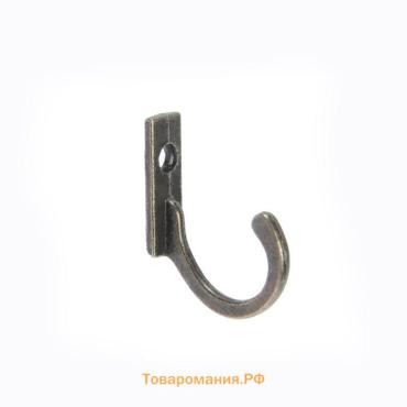 Крючок мебельный ТУНДРА TKO015, однорожковый, бронза, 1000 шт.