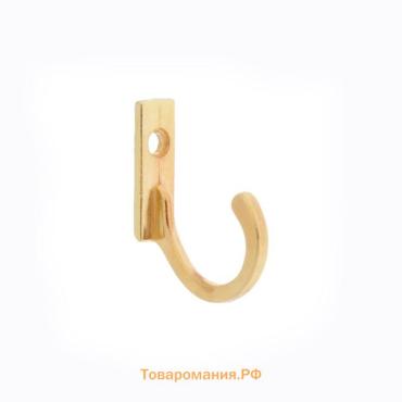 Крючок мебельный ТУНДРА TKO015, однорожковый, золото, 1000 шт.