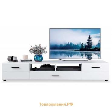 Тумба под ТВ «Ларго», 2000×350×460 мм, МДФ, цвет белый/белый глянец
