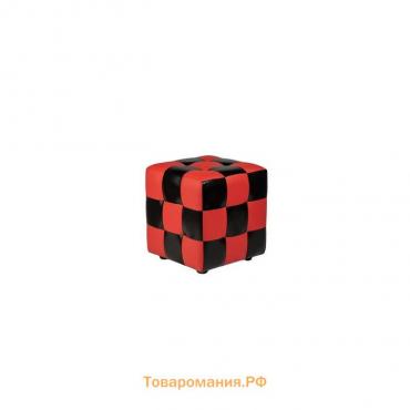 Пуф Кубик-рубик 40х40х45 см Черно-красная Экокожа