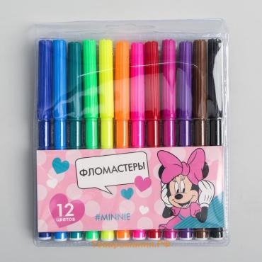 Фломастеры 12 цветов, «Минни Маус»