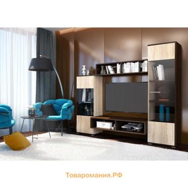 Гостиная «РИО», 2000×1642×446 мм, цвет кантерберри/дуб сонома