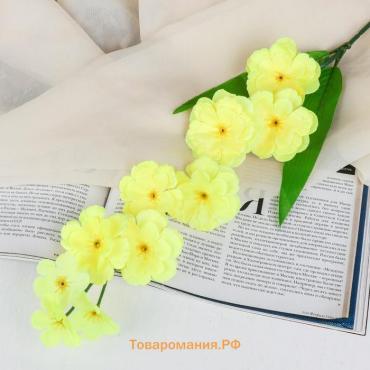 Цветы искусственные «Веточка сакуры», h=70 см, жёлтые