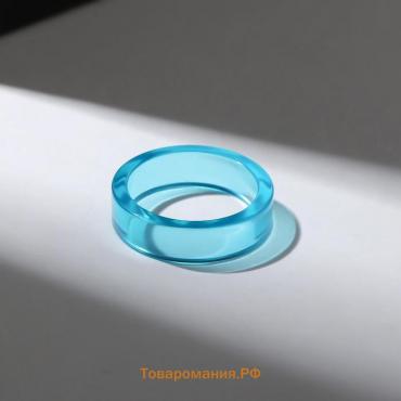 Кольцо пластик "Тренд", цвет голубой, размер 19