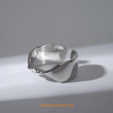Кольцо "Завитки" , цвет серебро, безразмерное