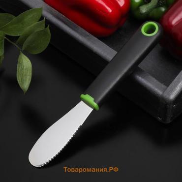 Нож для масла  Lime, 20×3 см, нержавеющая сталь, чёрно-зелёный