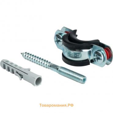 Хомут сантехнический STOUT SAC-0020-100038, 3/4", 25-29 мм, шпилька шуруп +дюбель пластик.