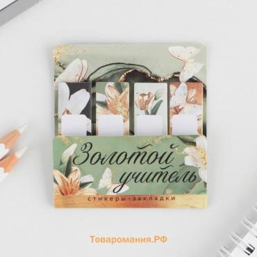 Набор стикеров-закладок «Золотой учитель», 4 шт., 20 листов