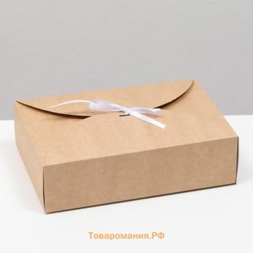 Коробка складная крафт, 22×15×6 см