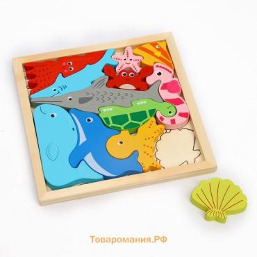 Пазл в рамке «Морские животные» 16.6×16.6×1.2 см