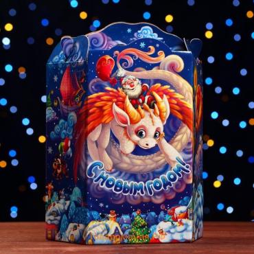 Подарочная новогодняя коробка «Трапеция с драконом» 25×11×33 см