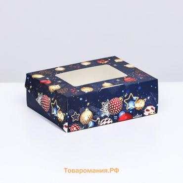 Коробка подарочная новогодняя складная "Игрушки", 10 х 8 х 3,5 см. Новый год