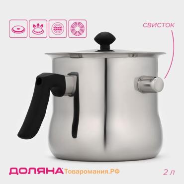 Молоковарка из нержавеющей стали , 2 л, h=15 см, d=16.5 см